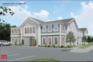 Architectural rending of new Sharon Public Library